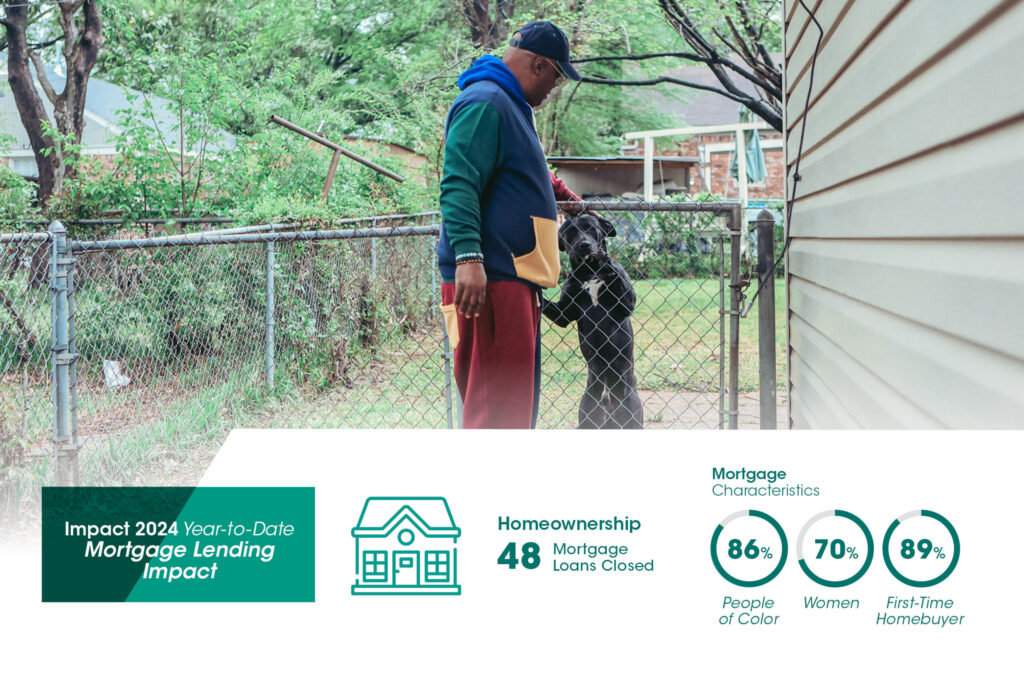 Mortgage loan borrower outside with his dog